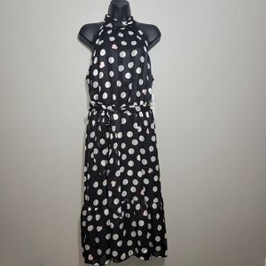 NWT London Style Polka Dots Halter Dress Midi Dress Size 14P